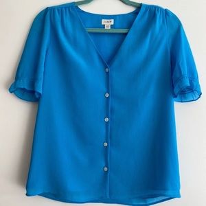 JCrew Blue Chiffon Top XXS